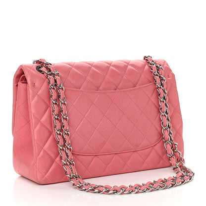 Chanel Lambskin Quilted Jumbo Double Flap Pink 3 of 15