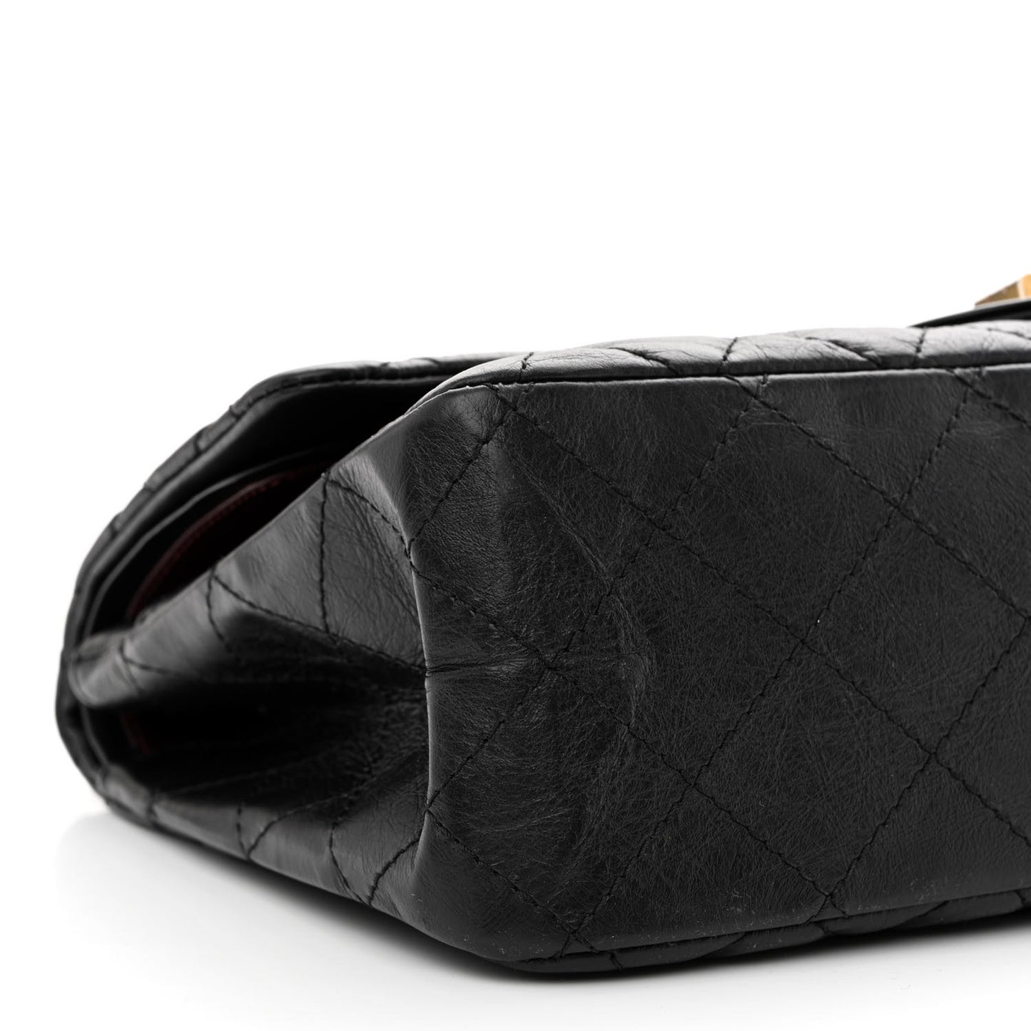 Aged Calfskin Quilted Reissue 227 Flap Black