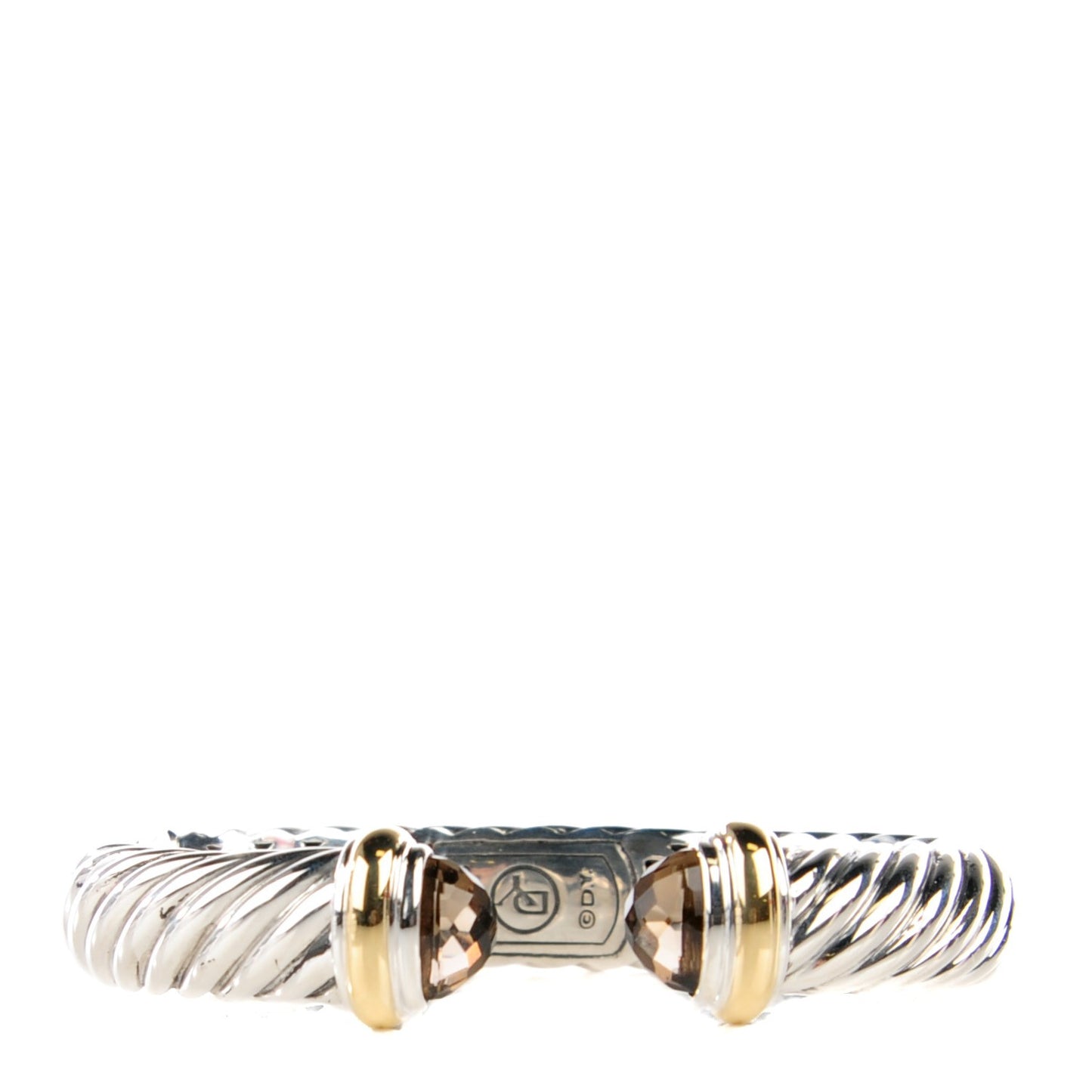 Sterling Silver 18K Yellow Gold Smoky Quartz 11mm Waverly Bracelet