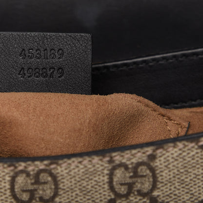 Gucci GG Supreme Monogram Web Medium Padlock Messenger Shoulder Bag Black 9 of 10