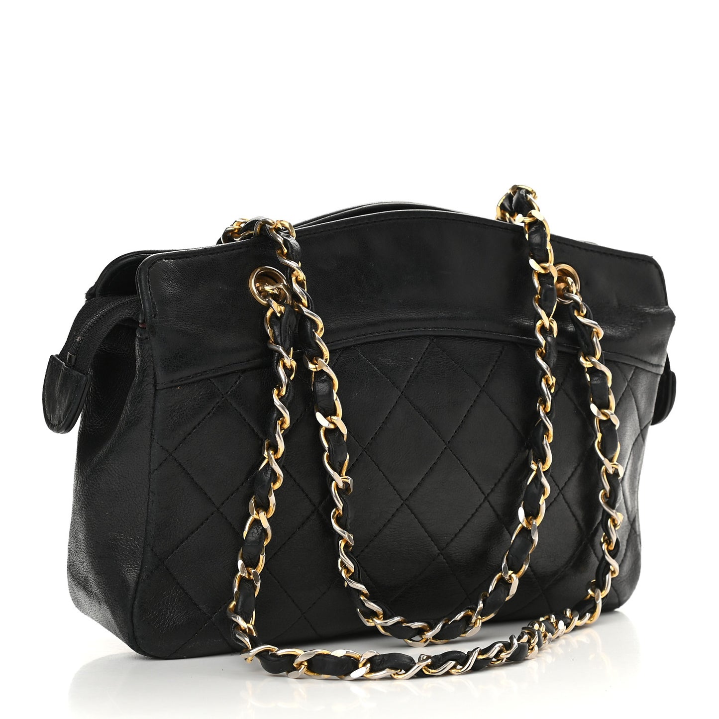 Lambskin Quilted Shoulder Bag Black