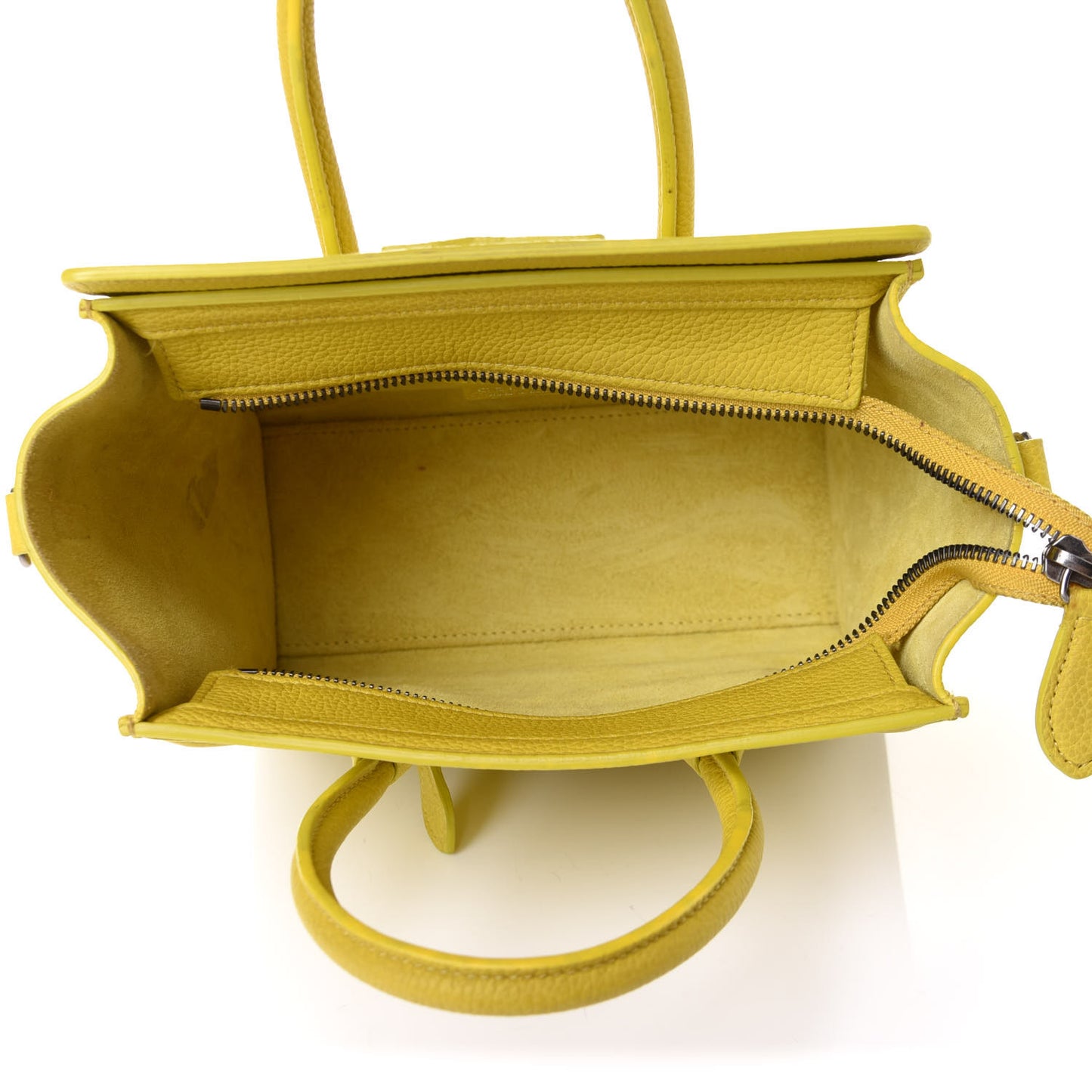 Drummed Calfskin Nano Luggage Citron