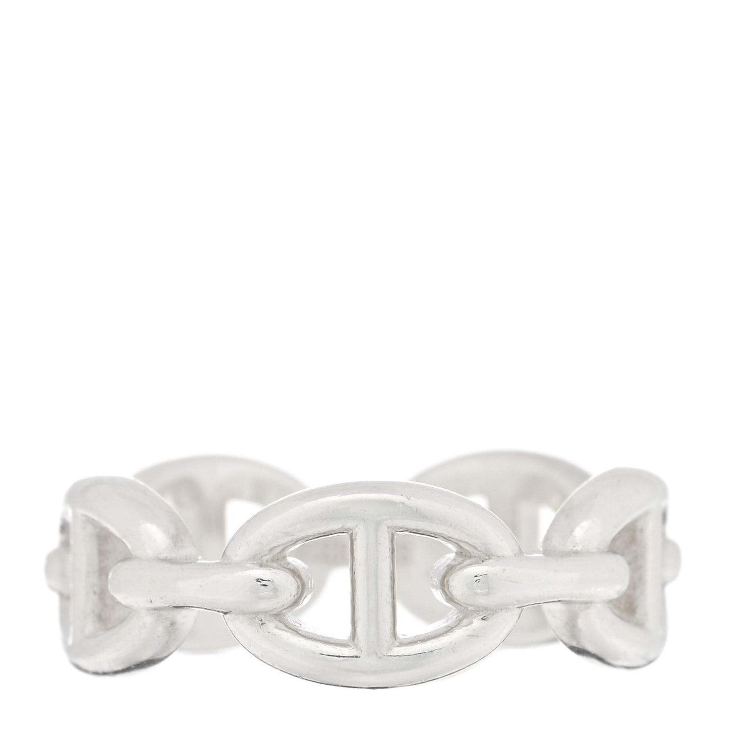 Sterling Silver PM Chaine d'Ancre Enchainee Band Ring 56 7.75