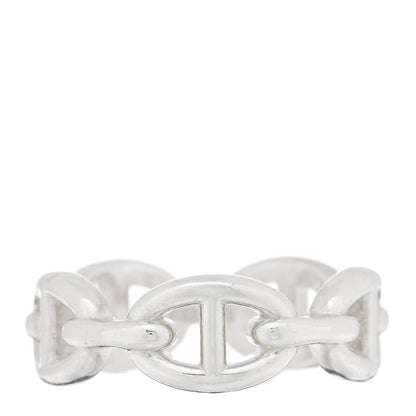 Hermes Sterling Silver PM Chaine d'Ancre Enchainee Band Ring 56 7.75 1 of 5
