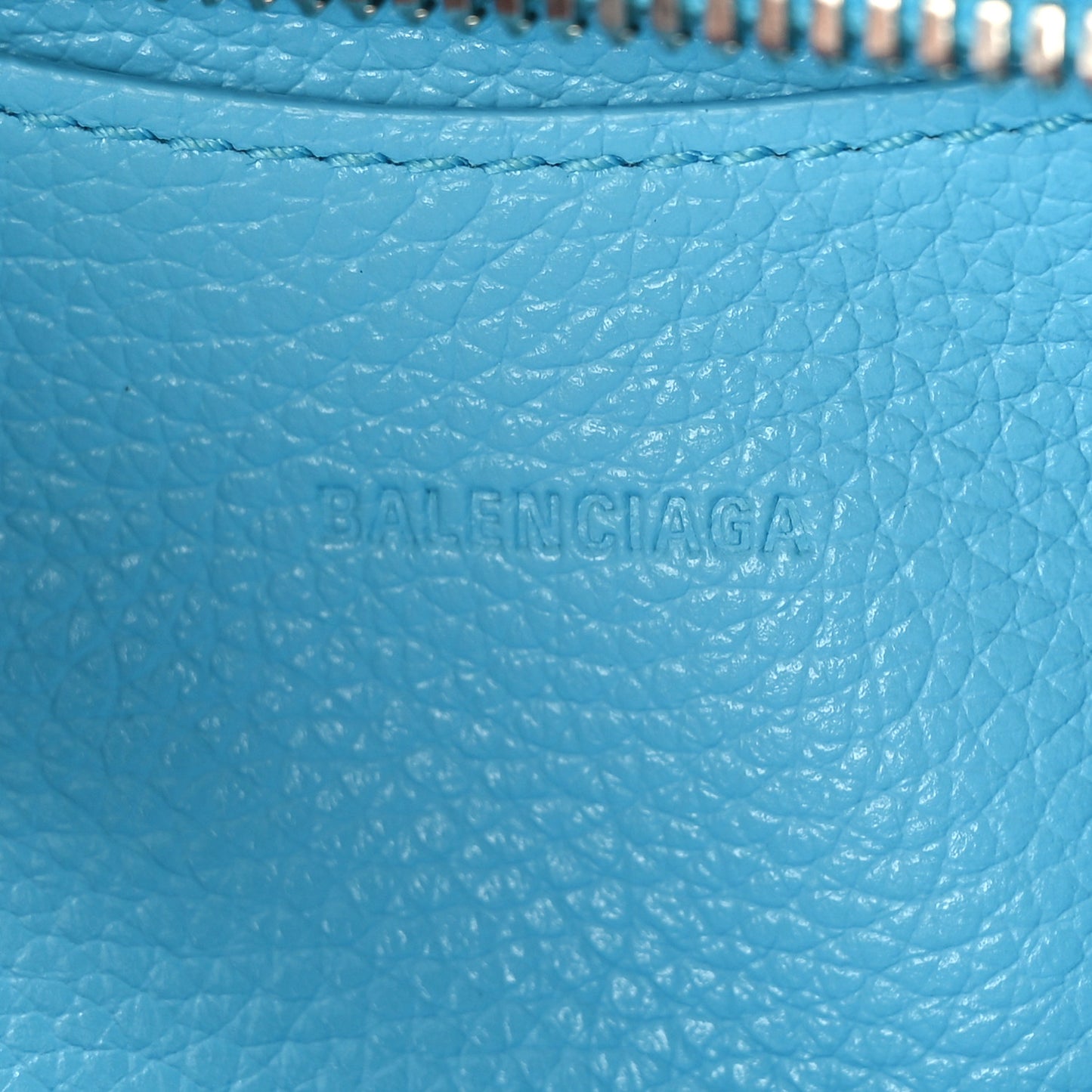 Grained Calfskin Neo Classic Silver Hardware Mini City Azur