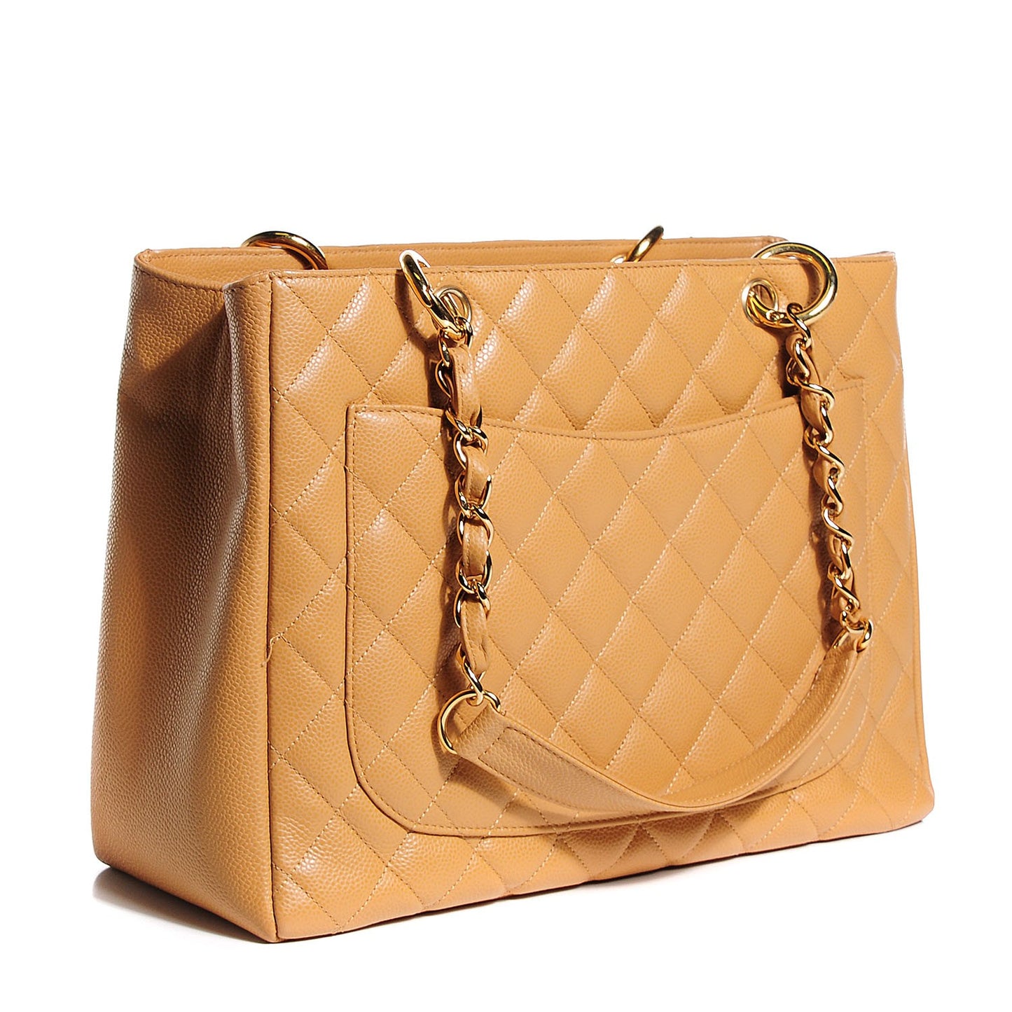 Caviar Quilted Grand Shopping Tote GST Beige
