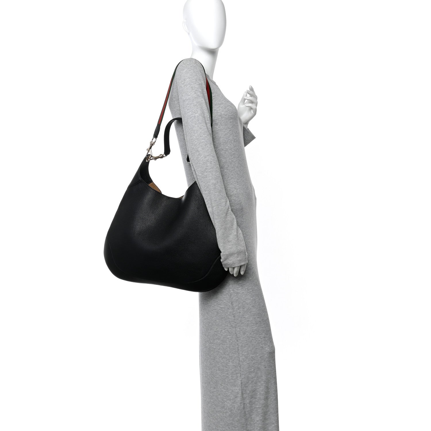 Gucci Soft Grained Calfskin Maxi B Hobo Black 2 of 11