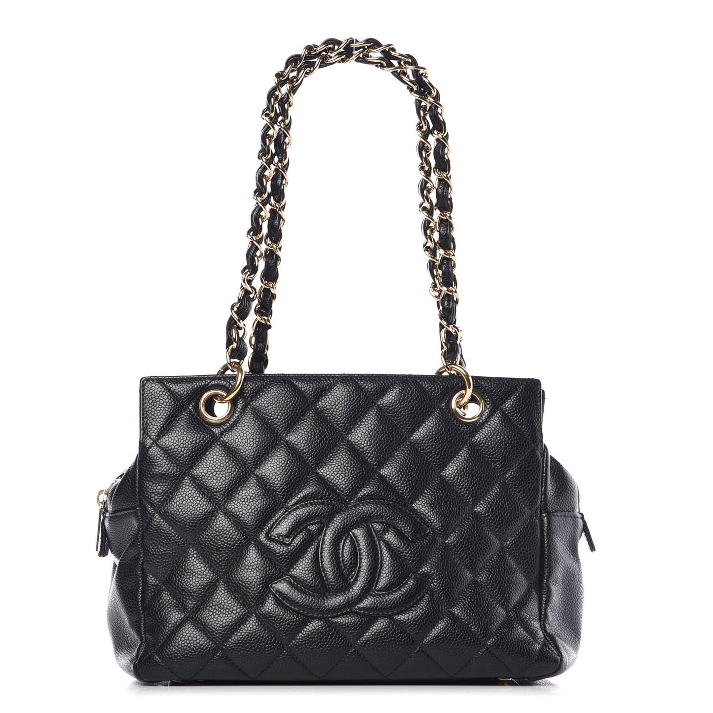 Caviar Quilted Petit Timeless Tote PTT Black