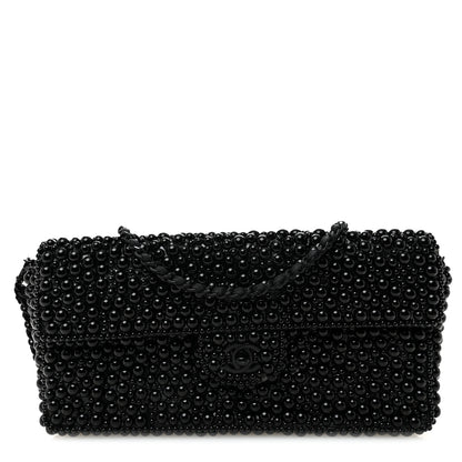 Chanel Pearl Beaded East West Flap Black So Black 1 of 14