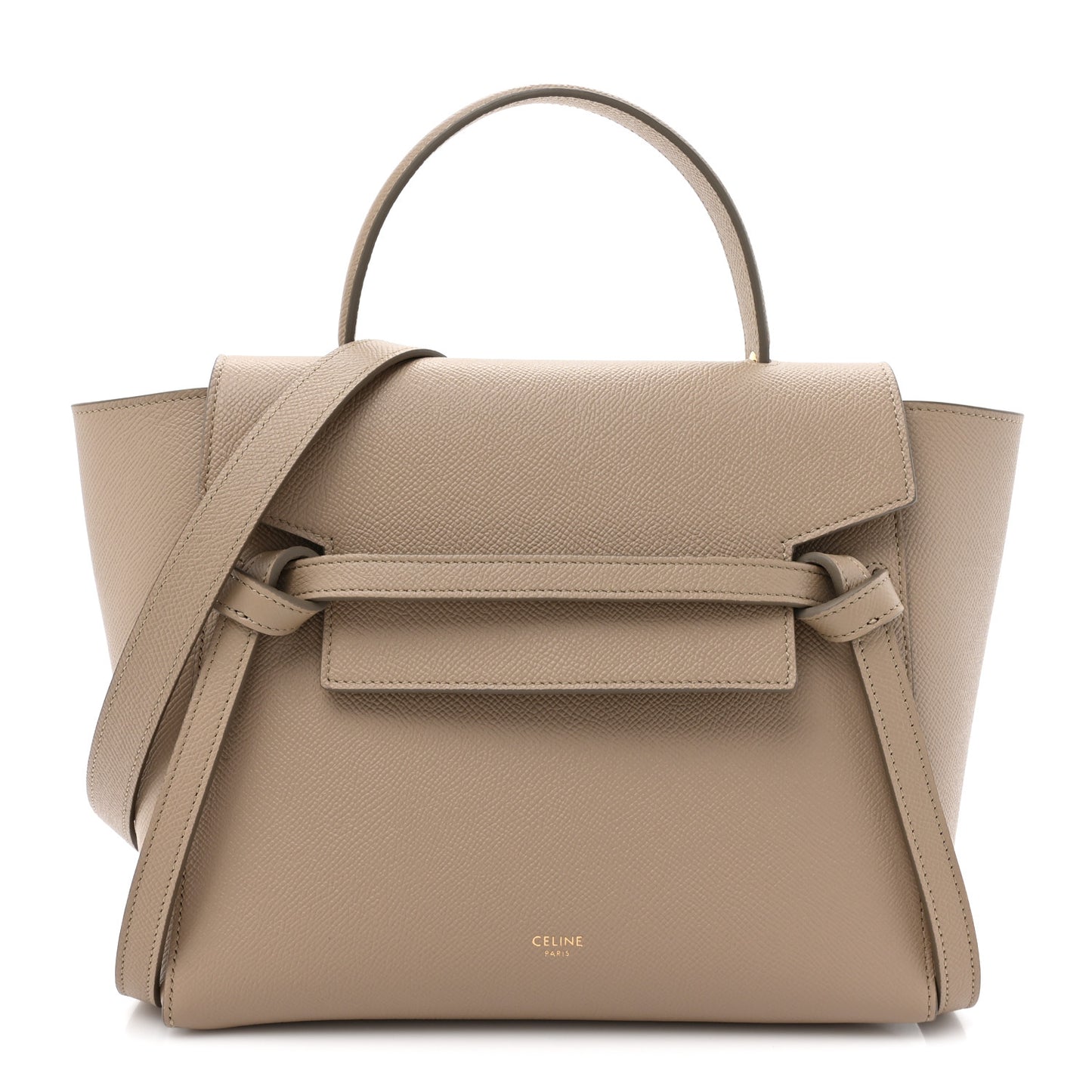 Grained Calfskin Micro Belt Bag Light Taupe