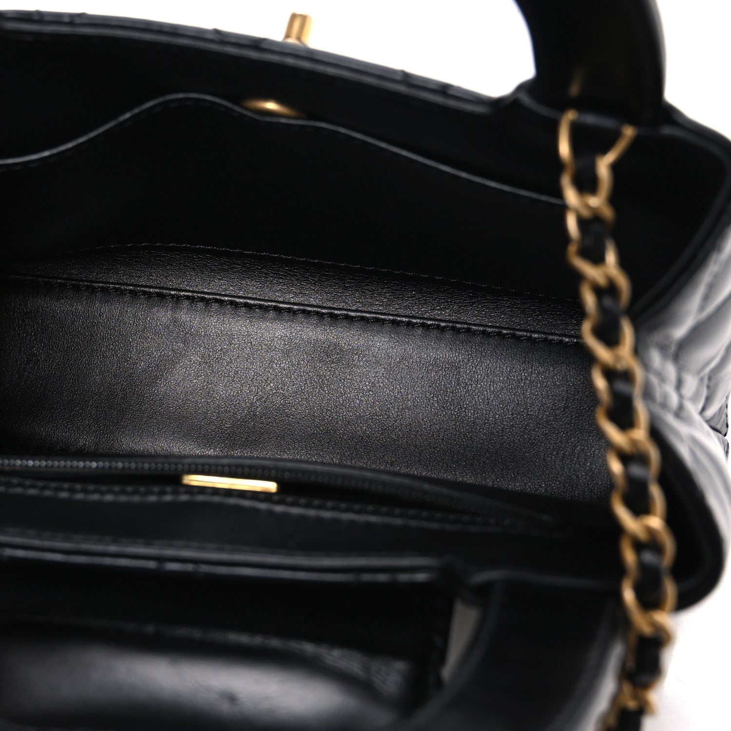 Chanel Shiny Aged Calfskin Quilted Nano Kelly Shopper Black 5 of 10