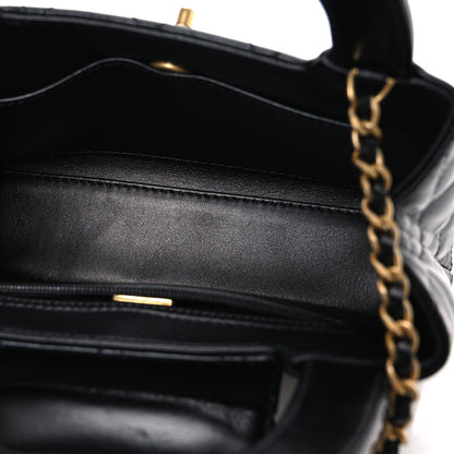 Chanel Shiny Aged Calfskin Quilted Nano Kelly Shopper Black 5 of 10