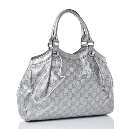 Gucci Guccissima Medium Sukey Tote Silver 3 of 17