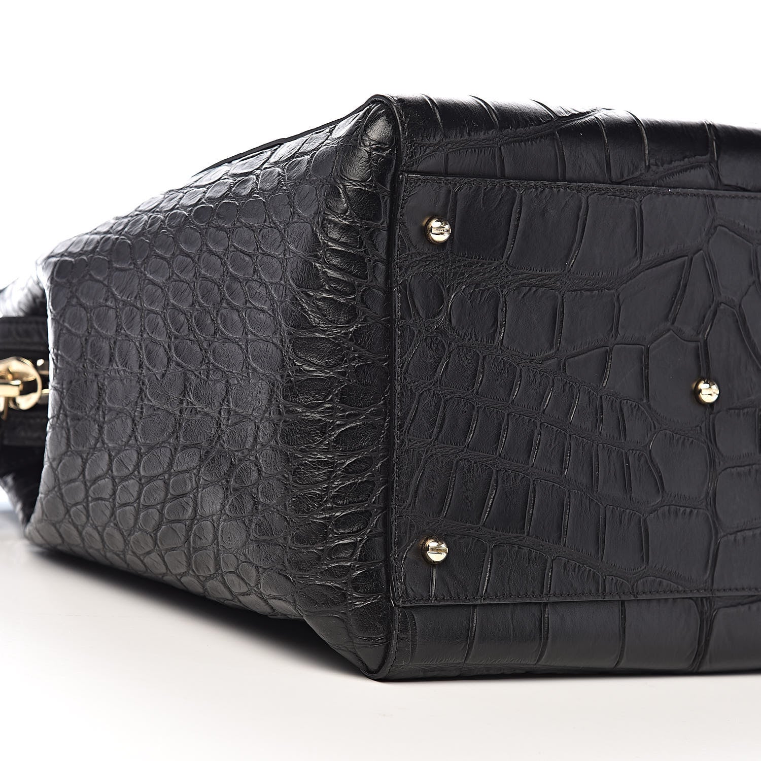 Givenchy Calfskin Crocodile Embossed Medium HDG Top Handle Bag Black 8 of 10