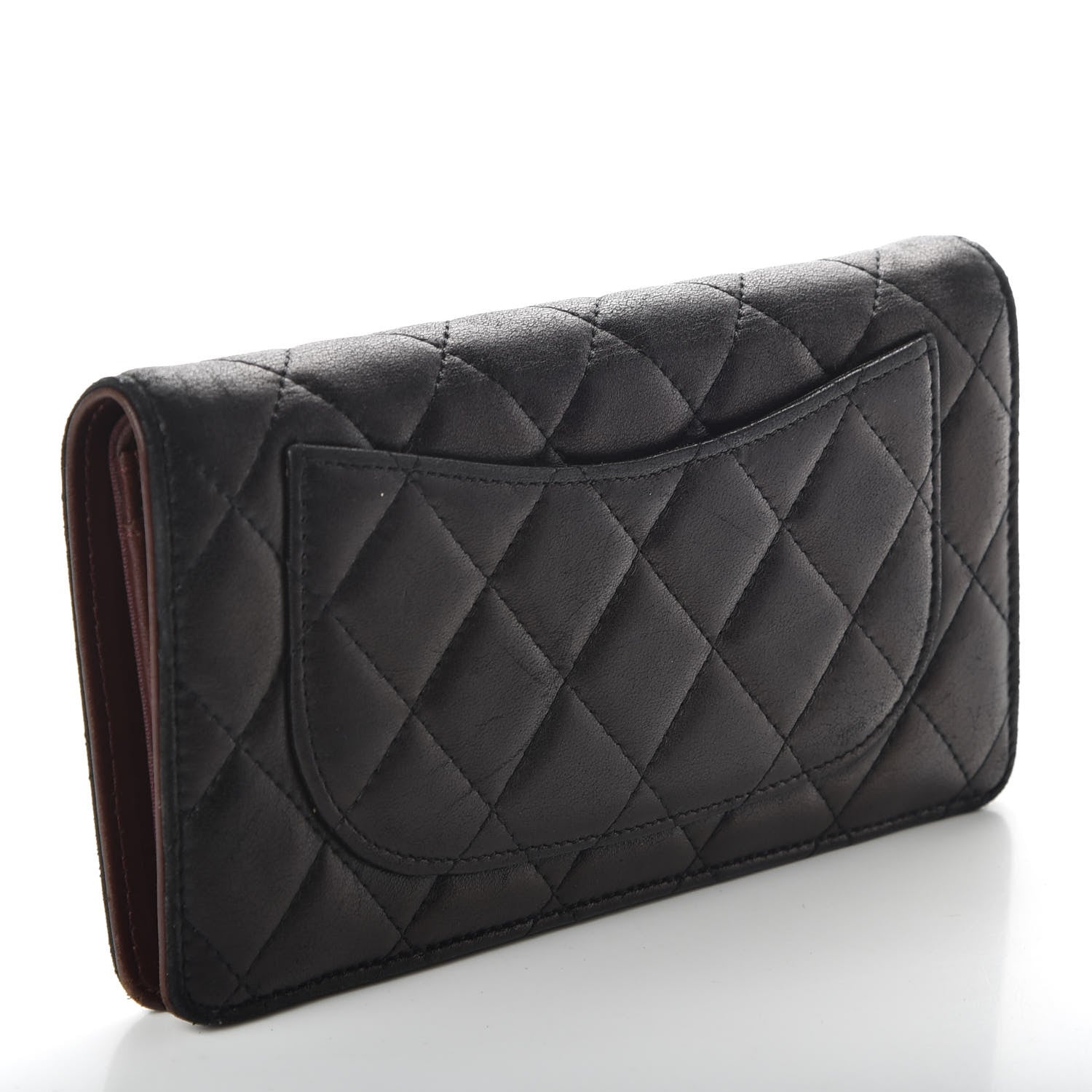 Chanel Lambskin Quilted Yen Wallet Black 3 of 8