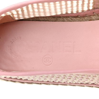 Chanel Mesh Lambskin CC Espadrilles 37 Light Pink Beige 6 of 6