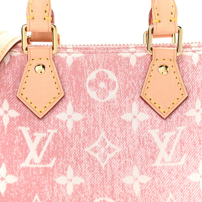 Louis Vuitton Monogram Jacquard Denim Nano Speedy Bandouliere Pink 7 of 10