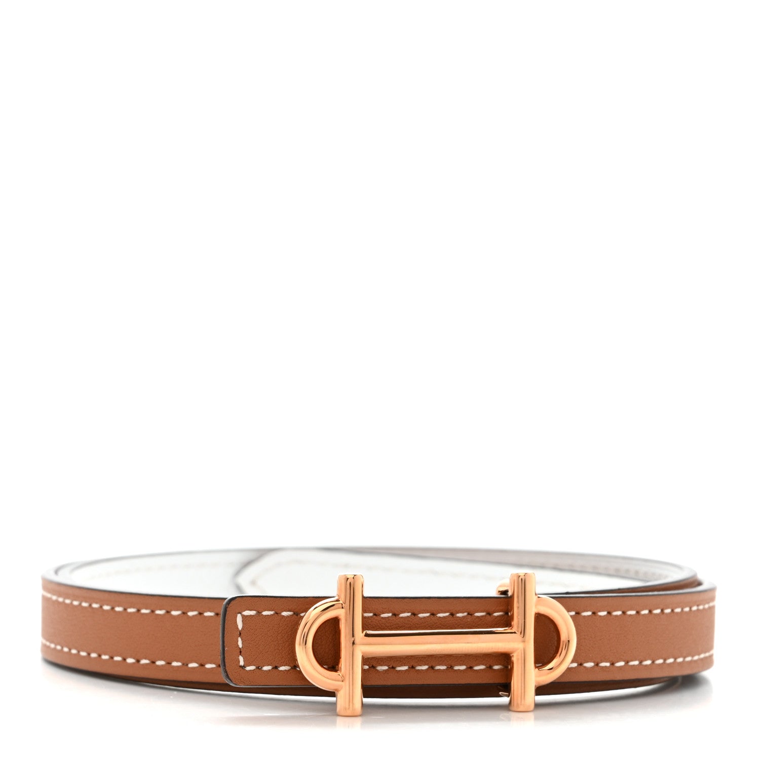 Hermes Swift Epsom 13mm Gamma Belt 70 28 Gold White 1 of 9