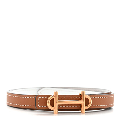 Hermes Swift Epsom 13mm Gamma Belt 70 28 Gold White 1 of 9