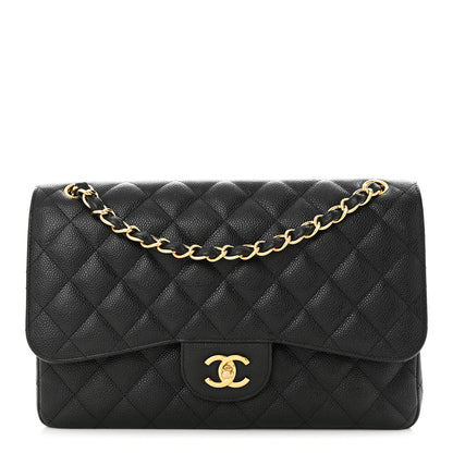Chanel Caviar Quilted Jumbo Double Flap Black 1 of 12