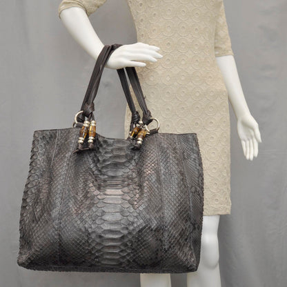 Gucci Python Large Jungle Tote Grey 2 of 9