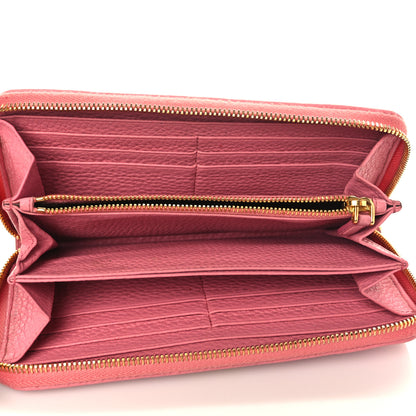 Prada Vitello Daino Zip Around Wallet Begonia 5 of 10