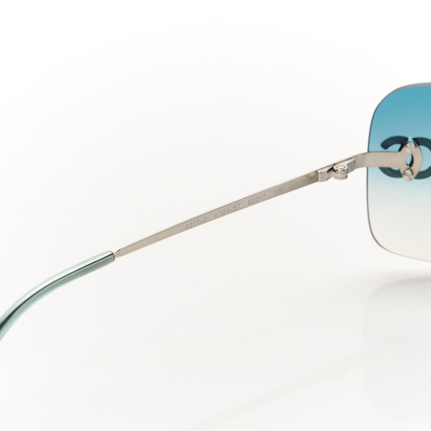 Metal Crystal CC Logo Sunglasses 4017-D Blue