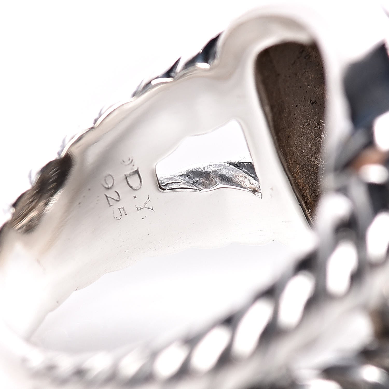 David Yurman Sterling Silver Diamond 17mm Albion Pave Ring 60 9 5 of 5