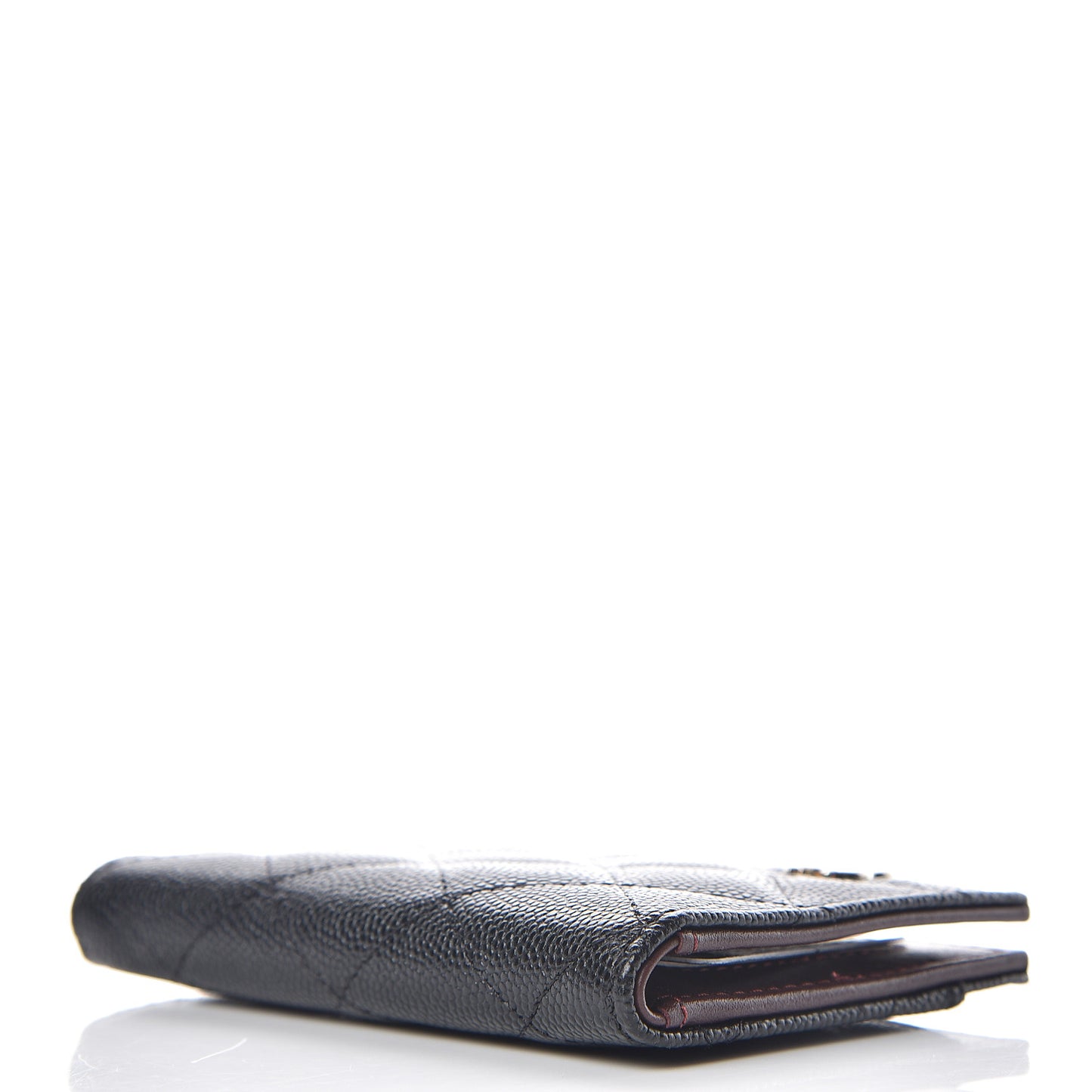 Caviar Quilted Card Holder Wallet Black