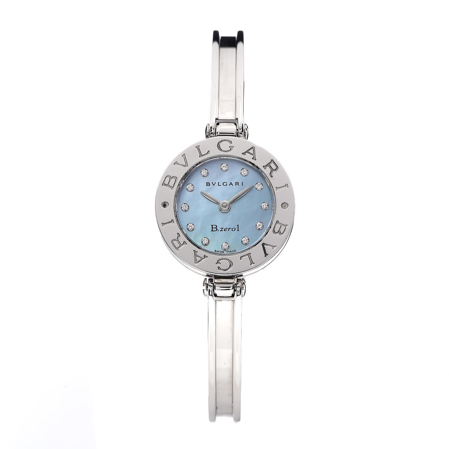 Bulgari Stainless Steel Diamond Blue Mother of Pearl 22mm B.zero1 Quartz Watch 1 of 6