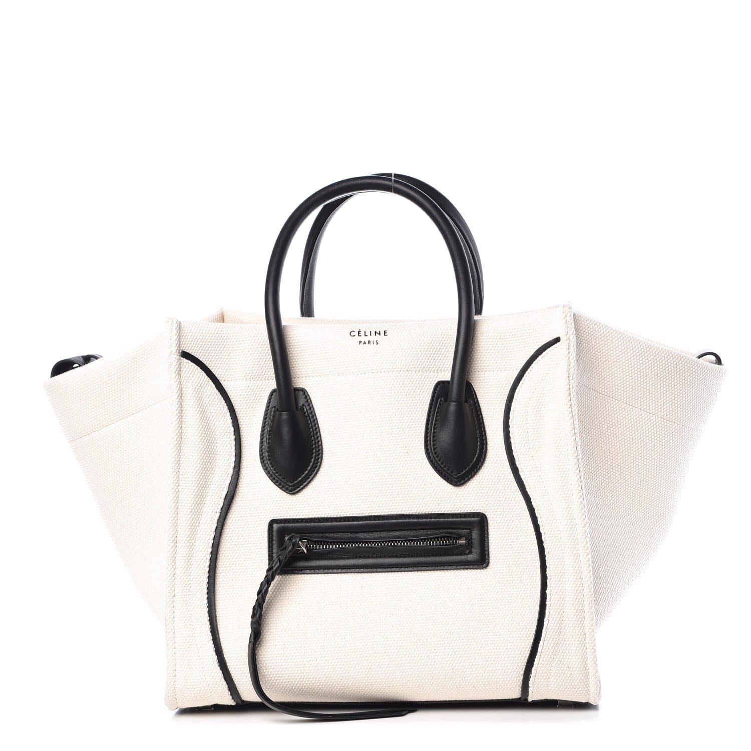 Celine Cotton Canvas Medium Phantom Luggage White 1 of 10