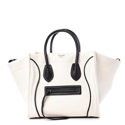 Celine Cotton Canvas Medium Phantom Luggage White 1 of 10