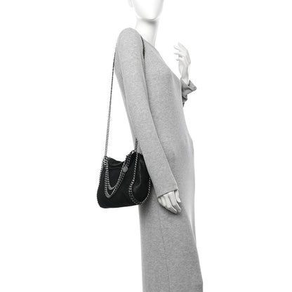 Stella McCartney Shaggy Deer Mini Falabella Fold Over Tote Black 2 of 9