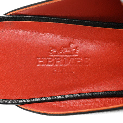 Hermes Goatskin Paradis Mules 37.5 Black 7 of 8