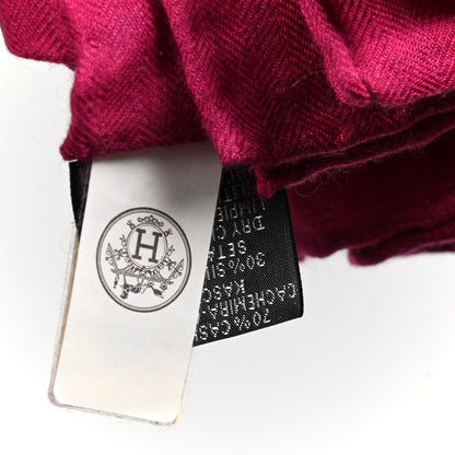 Hermes Cashmere Silk Chevaux Au Pre Shawl 140 Fuchsia Gris Chine Framboise 3 of 5