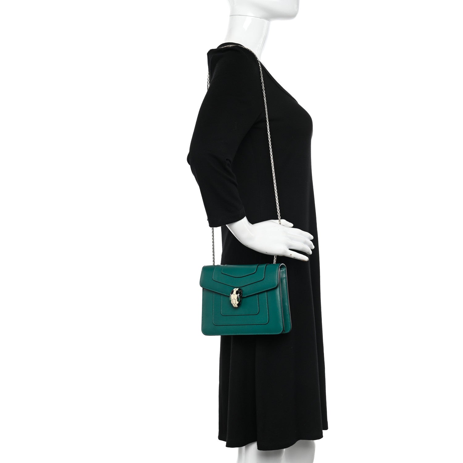 Bulgari Calfskin Serpenti Forever Crossbody Bag Emerald Green 2 of 13