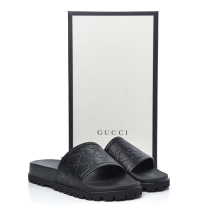 Gucci Guccissima Mens Lug Sole Slide Sandals 8 Black 8 of 8
