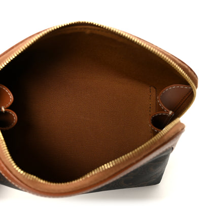 Celine Triomphe Canvas Calfskin Small Cosmetic Pouch Tan 5 of 8