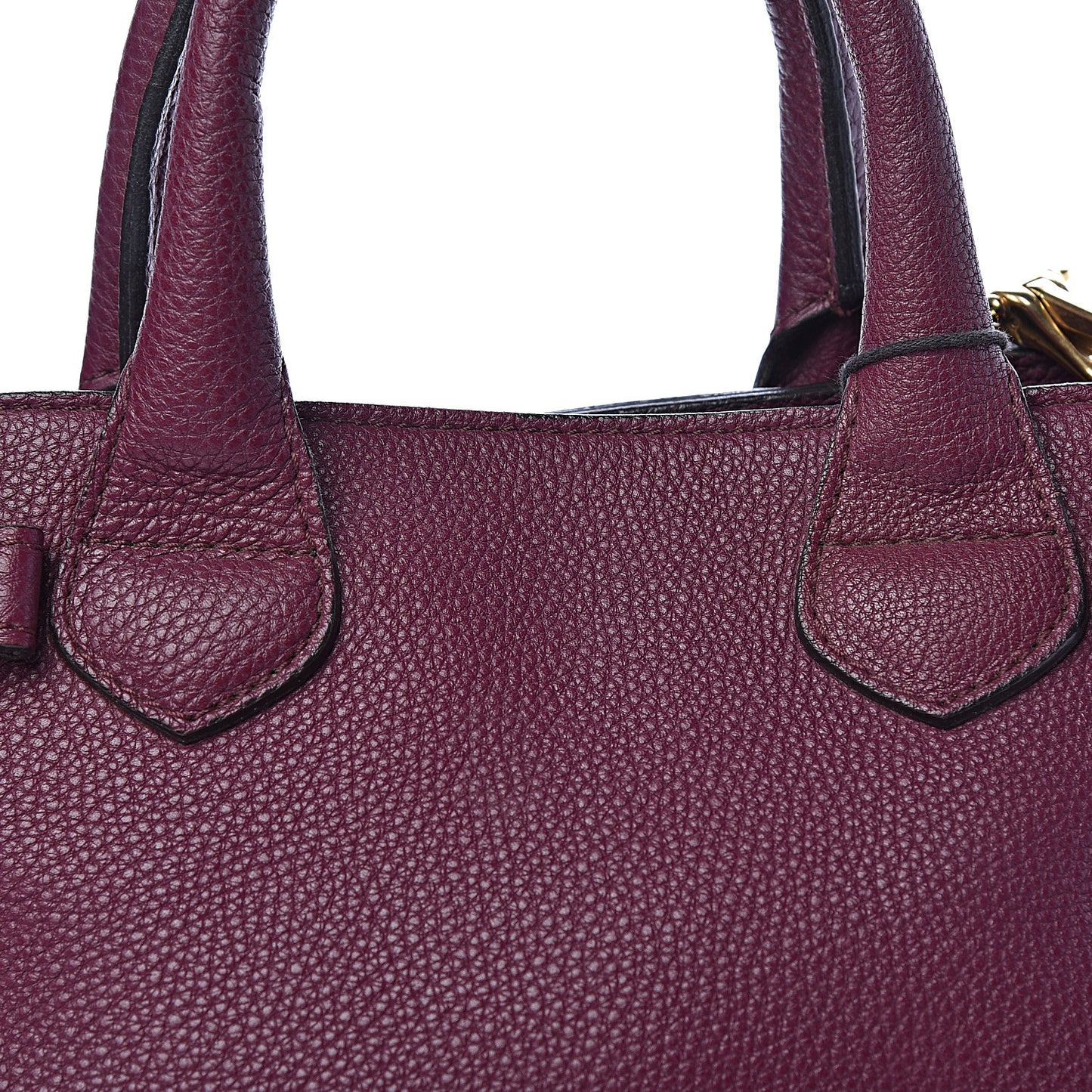 Grainy Calfskin House Check Small Banner Tote Elderberry