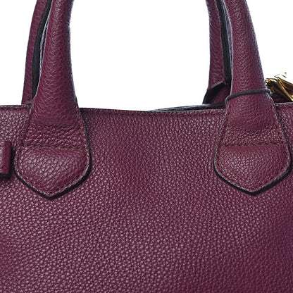 Burberry Grainy Calfskin House Check Small Banner Tote Elderberry 9 of 10