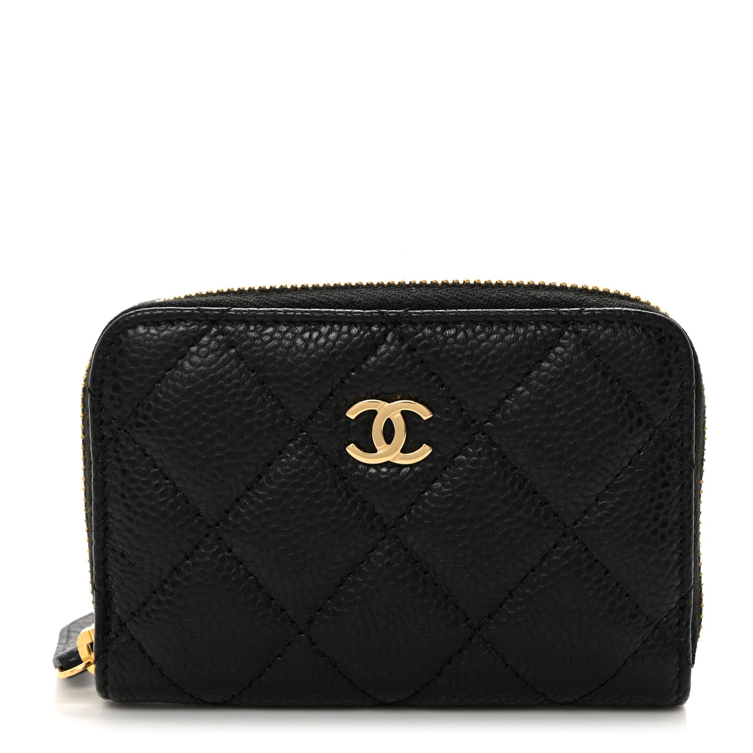Chanel Caviar Quilted Zip Coin Purse Black 1 of 8