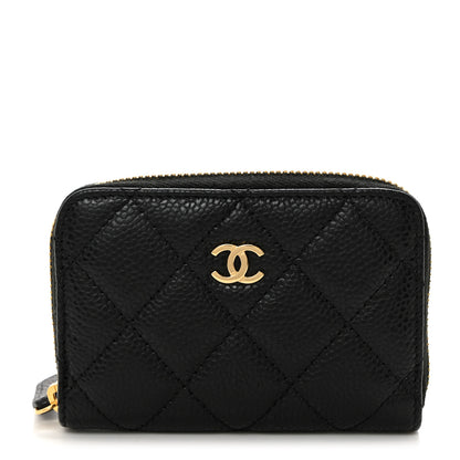 Chanel Caviar Quilted Zip Coin Purse Black 1 of 8