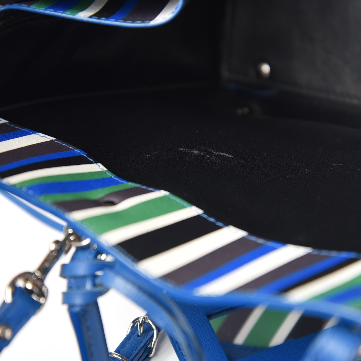 Balenciaga Veau Striped Papier B4 Zip Around Tote Variante Blue 14 of 19