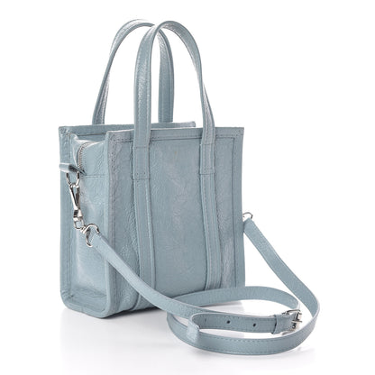 Balenciaga Agneau Arena XXS Bazar Shopper Tote Bleu Gris 3 of 18