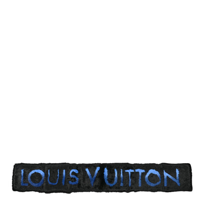 Louis Vuitton Mink Fur Logo Scarf Black Blue 3 of 4