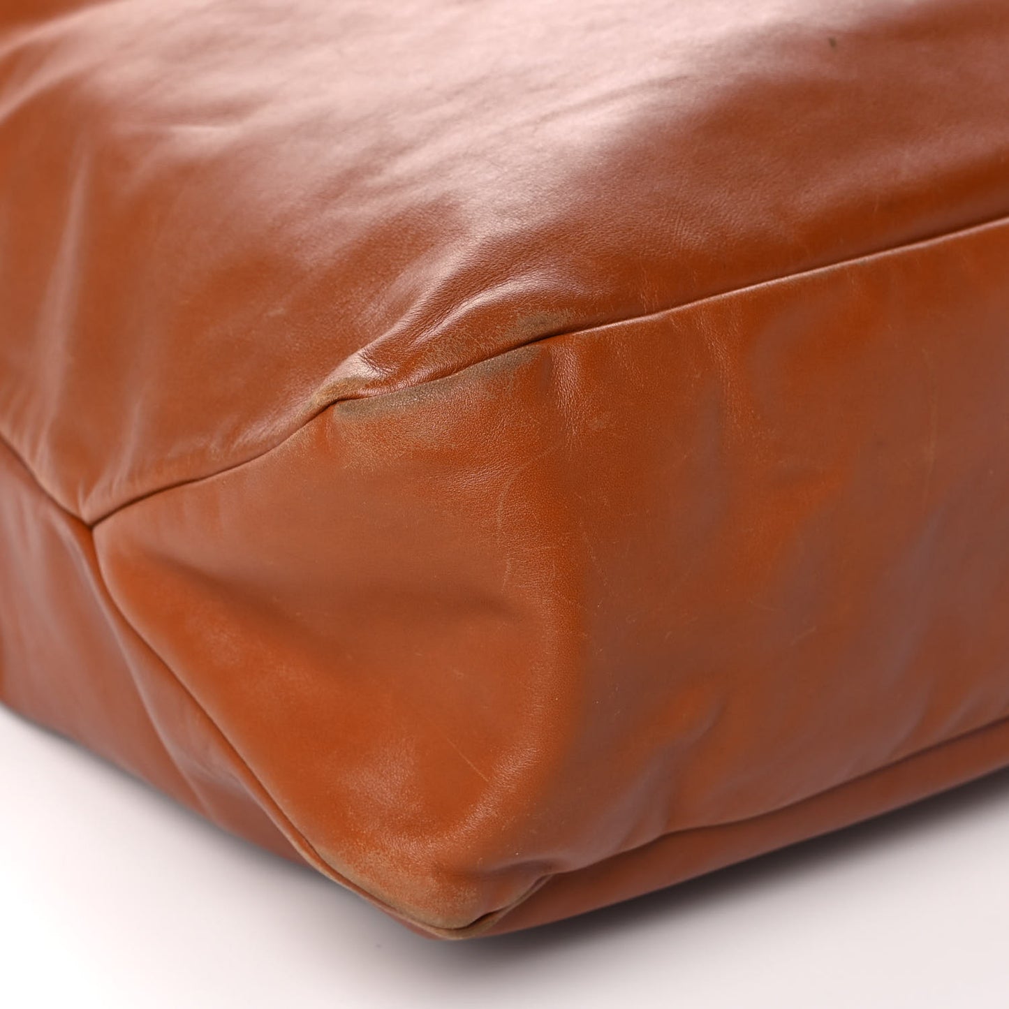 Calfskin Large Horsebit Chain Hobo Brown