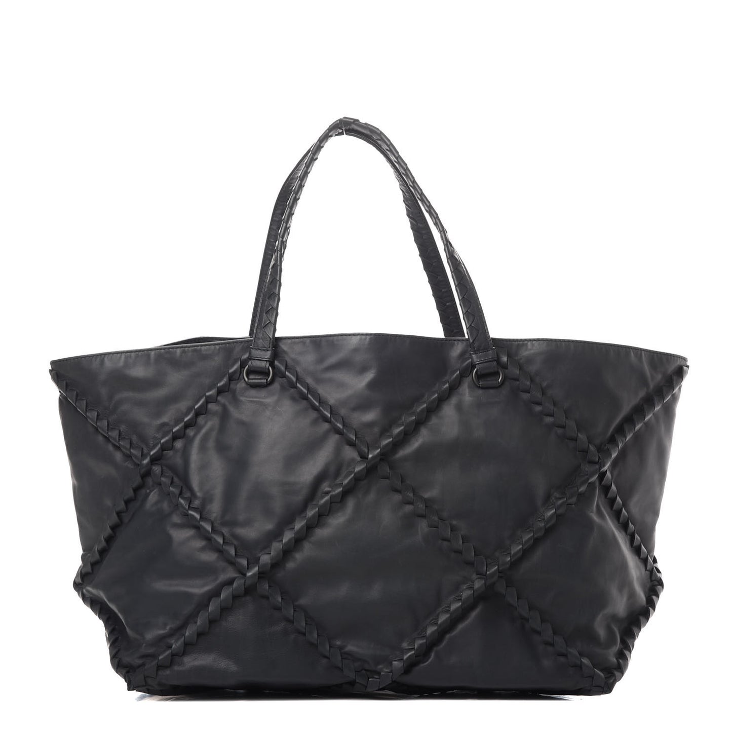 Calfskin Intrecciato Diamond Tote Ardoise