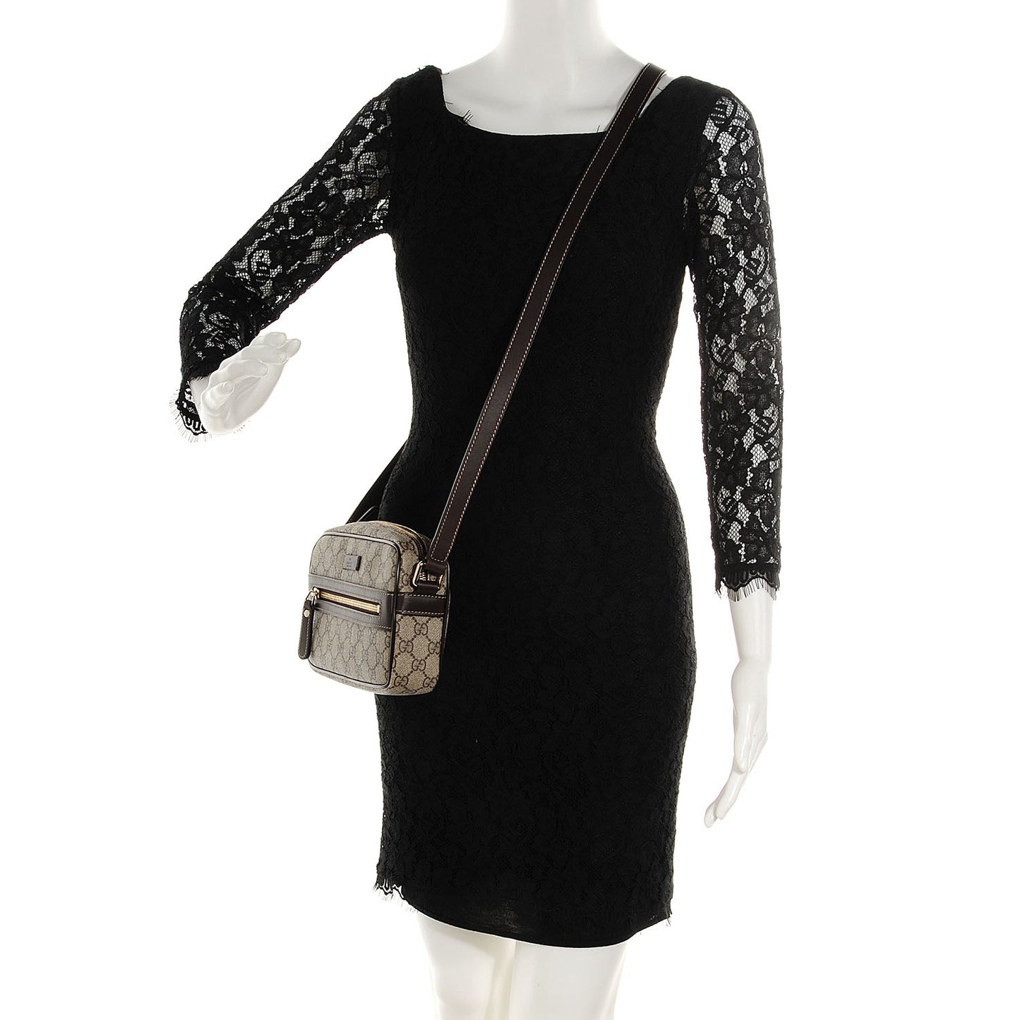 GG Plus Monogram Small Shoulder Bag Dark Brown