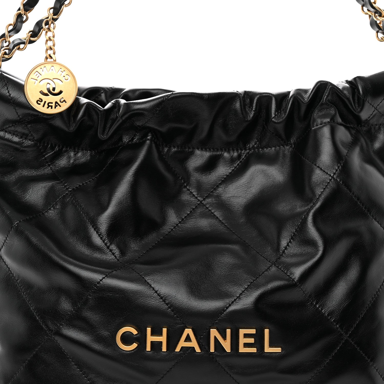 ✨nao様✨CHANEL ノベルティ 2way キルティングエナメル加工バッグ Chanel Shiny Calfskin Quilted Small Chanel 22 Black 1905161