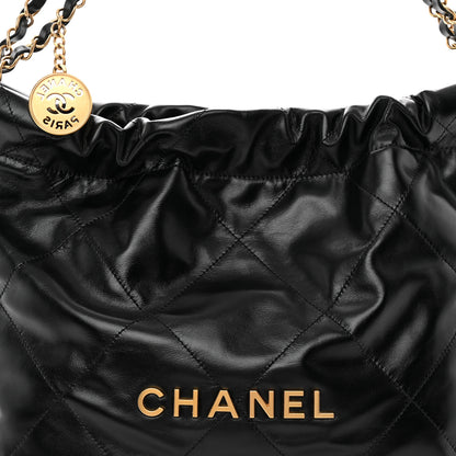 Chanel Shiny Calfskin Quilted Small Chanel 22 Black 9 of 12